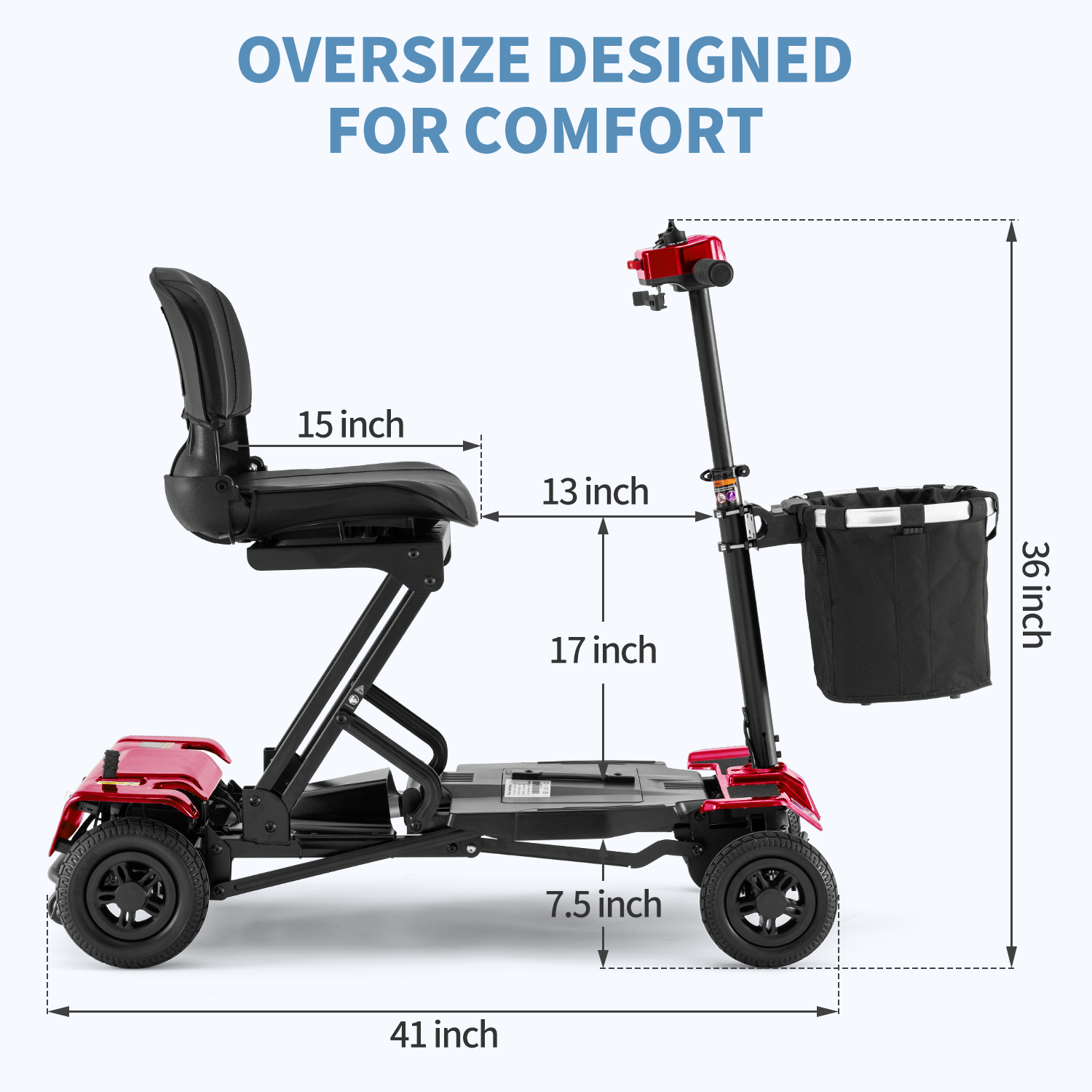 Motus - iGlide Autofolding Mobility Scooter from Ineveit - Overall Dimensions